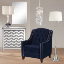 360 Lighting Karl Modern Floor Lamp Standing 63 3/4" Tall Brushed Nickel Metal White Tapered Drum Shade For Living Room House Bedroom Office Family -360 Lighting Outlet Store GUEST 01f1ac49 997f 4560 8170 c9c7c3df0cd1