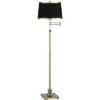 360 Lighting Modern Adjustable Swing Arm Floor Lamp 70" Tall Brass Metal Black Drum Shade For Living Room Reading House Bedroom