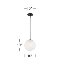 360 Lighting Ciana Black Mini Pendant 10" Wide Modern Orb Frosted Globe Glass Shade For Dining Room House Foyer Kitchen Island Entryway Bedroom Home -360 Lighting Outlet Store GUEST 045c6771 2c42 4c9d b9cd 2442abc72f6d