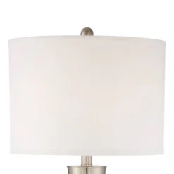 360 Lighting Geoff Modern Table Lamps 26" High Set Of 2 Brushed Nickel With USB Charging Port White Drum Shade For Bedroom Living Room Bedside Desk -360 Lighting Outlet Store GUEST 05280347 1f07 4eff 8211 bfc69364e91e