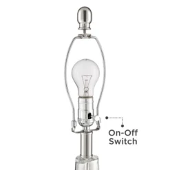 360 Lighting Modern Accent Table Lamps 21.75" High Set Of 2 With USB Charging Port Clear Glass Blue Drum Shade For Living Room Desk Bedroom Office -360 Lighting Outlet Store GUEST 093df5a9 e97f 409d 978e 226ef9924a00