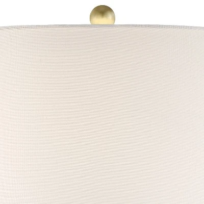 360 Lighting Julie Modern Table Lamps 27 1/2" Tall Set Of 2 Faux Marble Gold Tapered Column Fabric Drum Shade For Bedroom Living Room Bedside Office 8 360 Lighting Julie Modern Table Lamps 27 1/2" Tall Set Of 2 Faux Marble Gold Tapered Column Fabric Drum Shade For Bedroom Living Room Bedside Office - Image 8