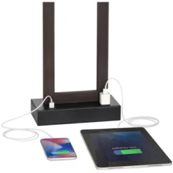 360 Lighting Todd Modern Table Lamp 30" Tall Bronze Rectangular With USB And AC Power Outlet In Base Oatmeal Fabric Shade For Living Room Office House -360 Lighting Outlet Store GUEST 0d9b5a5f ec91 4f07 9489 4d73016aff8d