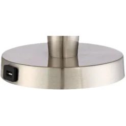 360 Lighting Geoff Modern Table Lamps 26" High Set Of 2 Brushed Nickel With USB Charging Port White Drum Shade For Bedroom Living Room Bedside Desk -360 Lighting Outlet Store GUEST 0ffe1f1b 6e97 4063 88a4 493173403f46