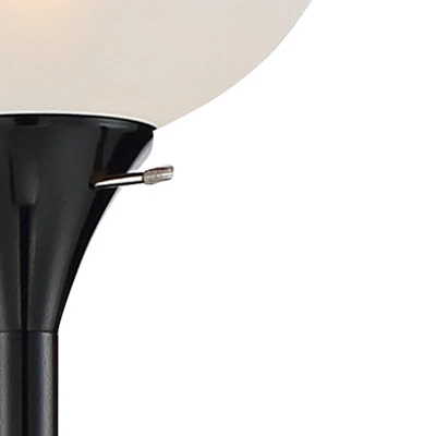 360 Lighting Bingham Modern Torchiere Floor Lamp With Side Lights 71 1/2" Tall Black Metal White Shade For Living Room Reading Bedroom Office House 2 360 Lighting Bingham Modern Torchiere Floor Lamp With Side Lights 71 1/2" Tall Black Metal White Shade For Living Room Reading Bedroom Office House - Image 2