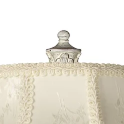 360 Lighting Vintage Shabby Chic Floor Lamp 60" Tall Antique White Cream Scallop Fabric Dome Shade Fringe For Living Room Reading Bedroom -360 Lighting Outlet Store GUEST 11da08b1 1e85 4c17 ad21 4f5f0375df39