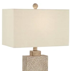 360 Lighting Caldwell Rustic Farmhouse Table Lamps 26 3/4" High Set Of 2 Earth Tone Hammered Oatmeal Fabric Rectangular Shade For Bedroom Living Room -360 Lighting Outlet Store GUEST 12a0bae3 9a7e 4dda b923 13c6009c714d