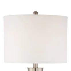 360 Lighting Geoff Modern Table Lamps 26" High Set Of 2 Brushed Nickel With USB Charging Port Table Top Dimmers White Drum Shade For Living Room Desk -360 Lighting Outlet Store GUEST 14b66398 4922 4109 b0dd 9a7edd3f70d8