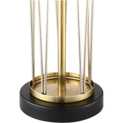 360 Lighting Nathan Modern Table Lamps 25 1/2" High Set Of 2 Gold Metal With USB Charging Ports Black Drum Shade For Bedroom Living Room Home Desk -360 Lighting Outlet Store GUEST 14c089bb 534a 486d 9763 cb4633e112ac