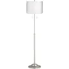360 Lighting Abba Modern Floor Lamp Standing 66" Tall Brushed Nickel Silver White Diamond Drum Shade For Living Room Bedroom Office House Home Decor