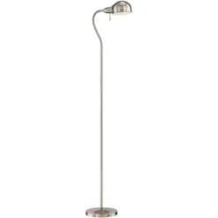 360 Lighting Ridley Modern Floor Lamp Standing 61" Tall Satin Nickel Metal Adjustable Gooseneck Arm For Living Room Reading Bedroom Office House Home -360 Lighting Outlet Store GUEST 179f70eb 8d17 4cd9 a92e 330e4e486357