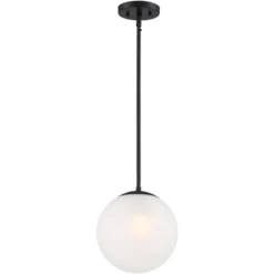 360 Lighting Ciana Black Mini Pendant 10" Wide Modern Orb Frosted Globe Glass Shade For Dining Room House Foyer Kitchen Island Entryway Bedroom Home -360 Lighting Outlet Store GUEST 1c9d3c32 94d4 44e9 9445 cf1dd647479b