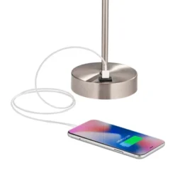 360 Lighting Justin Modern Accent Table Lamps 18" High Set Of 2 Silver With USB Charging Port And Table Top Dimmers White Shade For Bedroom Home Desk -360 Lighting Outlet Store GUEST 1ed8ffa3 c185 4bb9 be40 1d308b67ccba