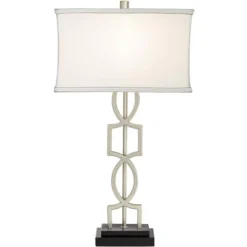 360 Lighting Evan Modern Table Lamps 28 1/2" Tall Set Of 2 Brushed Nickel With USB Charging Port White Rectangular Shade For Bedroom Living Room House -360 Lighting Outlet Store GUEST 1fc20b88 5ada 4baa a13e 2b3cf2157da7