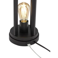 360 Lighting Marcel Industrial Table Lamps Set Of 2 With Round Risers 24 1/4" High Black LED Nightlight USB Port Natural Shade For Living Room Desk -360 Lighting Outlet Store GUEST 2288e42b ee03 4a50 b66e 668f2cff9576