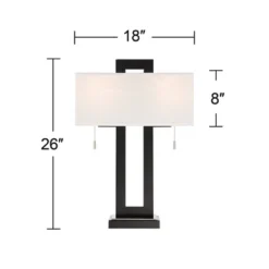 360 Lighting Neil Modern Rustic Table Lamp 26" High Black Metal With USB Charging Port White Rectangular Shade For Bedroom Living Room Bedside Desk 15 360 Lighting Neil Modern Rustic Table Lamp 26" High Black Metal With USB Charging Port White Rectangular Shade For Bedroom Living Room Bedside Desk -360 Lighting Outlet Store GUEST 249b76df c4e3 4773 8e38 002a6115fa7e