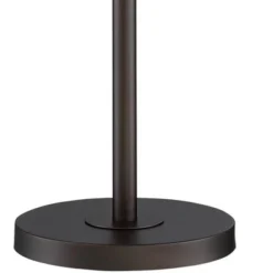 360 Lighting Modern Floor Lamp 56" Tall Dark Bronze Twin Arm Adjustable Gooseneck Neutral Cotton Drum Shade For Living Room Reading Bedroom -360 Lighting Outlet Store GUEST 257391b6 33a8 474c a8b9 3a92641973e3