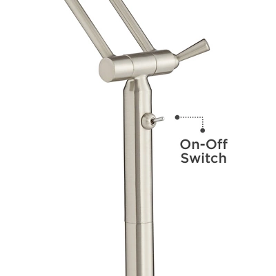 360 Lighting Modern Floor Lamp LED 50" Tall Satin Nickel White Acrylic Diffuser Adjustable For Living Room Reading Bedroom Office 4 360 Lighting Modern Floor Lamp LED 50" Tall Satin Nickel White Acrylic Diffuser Adjustable For Living Room Reading Bedroom Office - Image 4