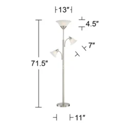 360 Lighting Jordan Modern Torchiere Floor Lamp With Side Lights 71 1/2" Tall Brushed Nickel Alabaster Glass Shade For Living Room Reading Bedroom -360 Lighting Outlet Store GUEST 29892fcc 25b5 4010 83fe 314998e1037f