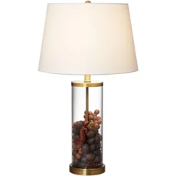 360 Lighting Coastal Table Lamp 26" High Glass Cylinder Gold Fillable White Drum Shade For Living Room Family Bedroom Bedside Nightstand -360 Lighting Outlet Store GUEST 29f95061 3a20 4401 aced ab41980b13ce