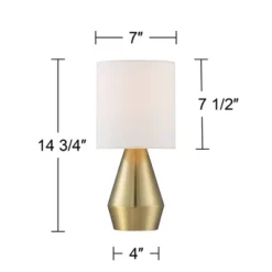 360 Lighting Marty Modern Accent Table Lamps 14 3/4" High Set Of 2 Brass Metal White Cylinder Shade For Bedroom Bedside Nightstand Office Kids House -360 Lighting Outlet Store GUEST 2a215c79 a2fa 47f8 95d2 0c91c390546c