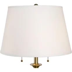 360 Lighting Spenser Vintage Floor Lamp 58" Tall Brushed Antique Brass Metal Off White Linen Drum Shade For Living Room Bedroom Office House Home -360 Lighting Outlet Store GUEST 2c1d8ef7 e509 4198 a306 b43503180d27