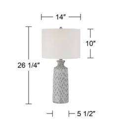 360 Lighting Patrick Modern Coastal Table Lamp 26 1/4" High Gray White Wash Geometric Ceramic Drum Fabric Shade For Bedroom Living Room Bedside Office 11 360 Lighting Patrick Modern Coastal Table Lamp 26 1/4" High Gray White Wash Geometric Ceramic Drum Fabric Shade For Bedroom Living Room Bedside Office -360 Lighting Outlet Store GUEST 2d5b0cf3 a0d6 483b 8d5c e2708d91b063