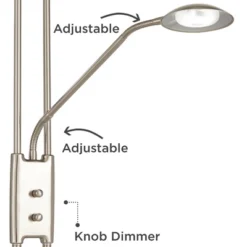 360 Lighting Canby Modern Torchiere Floor Lamp With Side Light 72" Tall Brushed Nickel Dimmable LED For Living Room Reading Bedroom Office House Home -360 Lighting Outlet Store GUEST 2d61690b 6ce2 4d81 8bb2 ce958623faf7