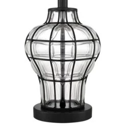 360 Lighting Hudson Rustic Accent Table Lamps 23" High Set Of 2 Bronze Clear Glass USB Charging Port Drum Shade For Bedroom Living Room Bedside Desk -360 Lighting Outlet Store GUEST 312e4b7c fc30 4eb3 8d4b a049ee9e72cb