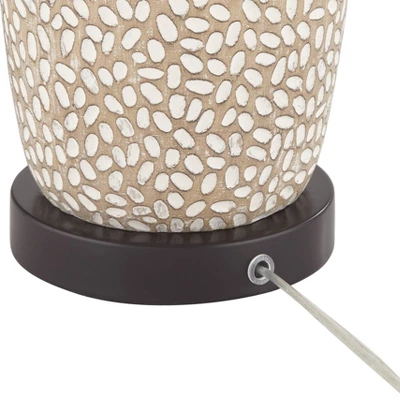 360 Lighting Anna Modern Coastal Table Lamps 27 1/4" Tall Set Of 2 Beige White Tapered Drum Shade For Bedroom Living Room Bedside Nightstand Office 5 360 Lighting Anna Modern Coastal Table Lamps 27 1/4" Tall Set Of 2 Beige White Tapered Drum Shade For Bedroom Living Room Bedside Nightstand Office - Image 5