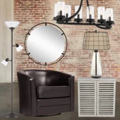 360 Lighting Riley Rustic Farmhouse Torchiere Floor Lamp With Side Lights 72" Tall Painted Bronze Metal Clear Glass Shade For Living Room Reading Home -360 Lighting Outlet Store GUEST 32a35e69 68cb 4d1a a2a8 1b68ea347871