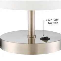 360 Lighting Heyburn Modern Accent Table Lamps 20" High Set Of 2 Brushed Nickel With USB And AC Power Outlet In Base White Cylinder Shade For Desk -360 Lighting Outlet Store GUEST 331fa9be 1b56 41c7 8bb9 7013d7438cc4