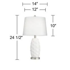 360 Lighting LED Modern Coastal Accent Table Lamps 24 1/2" High Set Of 2 Scalloped White Ceramic Drum Shade For Bedroom Living Room Bedside Nightstand 11 360 Lighting LED Modern Coastal Accent Table Lamps 24 1/2" High Set Of 2 Scalloped White Ceramic Drum Shade For Bedroom Living Room Bedside Nightstand -360 Lighting Outlet Store GUEST 342f51a7 2432 4d95 8841 c7bb1fbc46e5