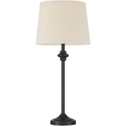 360 Lighting Lynn Modern Industrial Buffet Table Lamps 26" High Set Of 2 Dark Bronze Metal Oatmeal Drum Shade For Bedroom Living Room Bedside Office -360 Lighting Outlet Store GUEST 372f41b5 50b5 4d31 87b1 aba8628b9618