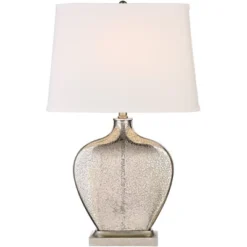 360 Lighting Axel Modern Table Lamps 25" High Set Of 2 Mercury Glass With Dimmers White Fabric Drum Shade For Bedroom Living Room Bedside Nightstand -360 Lighting Outlet Store GUEST 3bc88309 337b 4096 9150 af45a8bb30c9