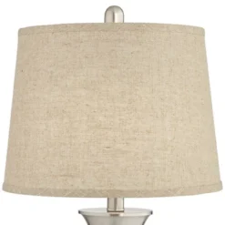 360 Lighting Seymore Modern Table Lamps 26" High Set Of 2 With USB Port Silver LED Touch On Off Burlap Linen Drum Shade For Bedroom Living Room Desk -360 Lighting Outlet Store GUEST 3d1ee930 b4d5 43f1 bf5a 6119a4986584