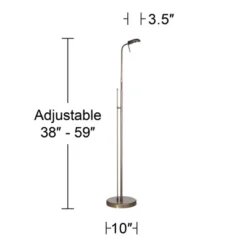 360 Lighting Regan Traditional Pharmacy Floor Lamp 59" Tall Dark Brass Metal LED Adjustable Gooseneck Head For Living Room Reading Bedroom Office -360 Lighting Outlet Store GUEST 3e81e083 5597 4286 967d 177cc40fc924