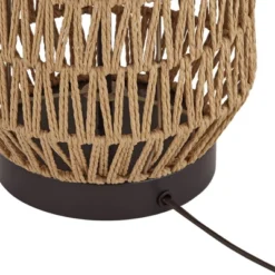 360 Lighting San Carlos Modern Coastal Table Lamp 29" Tall Natural Rattan Wicker Oatmeal Fabric Drum Shade For Bedroom Living Room Bedside Nightstand -360 Lighting Outlet Store GUEST 3f63e23c 0dea 4cd5 9636 1970a42624b0