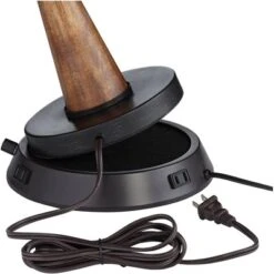 360 Lighting Helene Country Cottage Table Lamp 26" High Cream White Ceramic With Dimmable USB Workstation Base Tan Drum Linen For Living Room Desk -360 Lighting Outlet Store GUEST 41c5ffa2 ce2c 4bcb 91c4 6647179648af