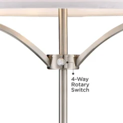 360 Lighting Modern Floor Lamp 62" Tall Black And Brushed Steel Column White Linen Drum Shade For Living Room Reading Bedroom Office -360 Lighting Outlet Store GUEST 43b03674 5887 40b7 8b04 03b7899414ed