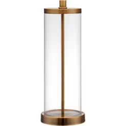 360 Lighting Coastal Table Lamp 26" High Glass Cylinder Gold Fillable White Drum Shade For Living Room Family Bedroom Bedside Nightstand -360 Lighting Outlet Store GUEST 4426776d a216 4ff9 9f89 ab5b29f474bc