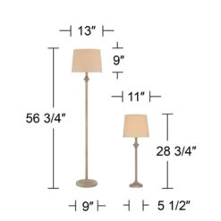 360 Lighting Carter Rustic Farmhouse 3 Piece Table Floor Lamp Set Beige Metal Cream Fabric Tapered Drum Shade For Living Room Bedroom Office House -360 Lighting Outlet Store GUEST 448e01b3 03c3 41fb a83b 7b7b7d4da1bd