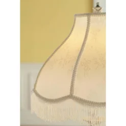 360 Lighting Vintage Shabby Chic Floor Lamp 60" Tall Antique White Cream Scallop Fabric Dome Shade Fringe For Living Room Reading Bedroom -360 Lighting Outlet Store GUEST 4536a807 45bc 42b7 adde 833adcfcccb4