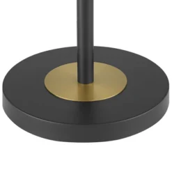 360 Lighting Rayna Mid Century Modern Downbridge Floor Lamp 61 1/2" Tall Black Gold Metal Off White Linen Drum Shade For Living Room Reading Bedroom -360 Lighting Outlet Store GUEST 47d754a6 3eee 4f15 a93c 56ac488915fa