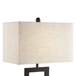 360 Lighting Todd Modern Table Lamp 30" Tall Bronze Rectangular With USB And AC Power Outlet In Base Oatmeal Fabric Shade For Living Room Office House -360 Lighting Outlet Store GUEST 4e720662 41b0 47dd 8c3c d629fb6b962d