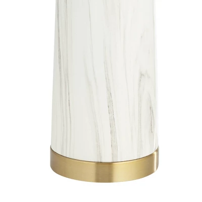 360 Lighting Maceao Modern Table Lamps 28" Tall Set Of 2 White Faux Marble Tapered Drum Shade For Bedroom Living Room Bedside Nightstand Office House 6 360 Lighting Maceao Modern Table Lamps 28" Tall Set Of 2 White Faux Marble Tapered Drum Shade For Bedroom Living Room Bedside Nightstand Office House - Image 6