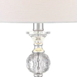 360 Lighting Solange Modern Table Lamps 25" High Set Of 2 Stacked Crystal Glass Silver White Tapered Drum Shade For Bedroom Living Room Nightstand -360 Lighting Outlet Store GUEST 5357277d 1558 4a42 bb08 26700ffe649d