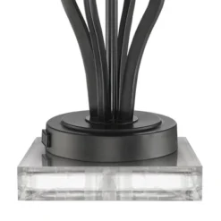 360 Lighting Heather Modern Accent Table Lamps Set Of 2 With Square Risers 22 1/2" High Iron USB And AC Power Outlet In Base Off White Glass For Desk -360 Lighting Outlet Store GUEST 540fc094 2743 40d9 896a 91bf2d75d8ab