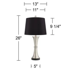 360 Lighting Seymore Modern Table Lamps 26" High Set Of 2 Silver With USB Charging Port LED Touch On Off Black Faux Silk Drum Shade For Bedroom Desk 11 360 Lighting Seymore Modern Table Lamps 26" High Set Of 2 Silver With USB Charging Port LED Touch On Off Black Faux Silk Drum Shade For Bedroom Desk -360 Lighting Outlet Store GUEST 55412ef0 d3d6 4b5d 8249 88398273a629