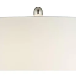 360 Lighting Modern Table Lamps 27 3/4" Tall Set Of 2 With USB Charging Port Blue Glass White Drum Shade For Living Room Bedroom -360 Lighting Outlet Store GUEST 5708f116 ad7a 40ca 8dc4 641edaac2e3f